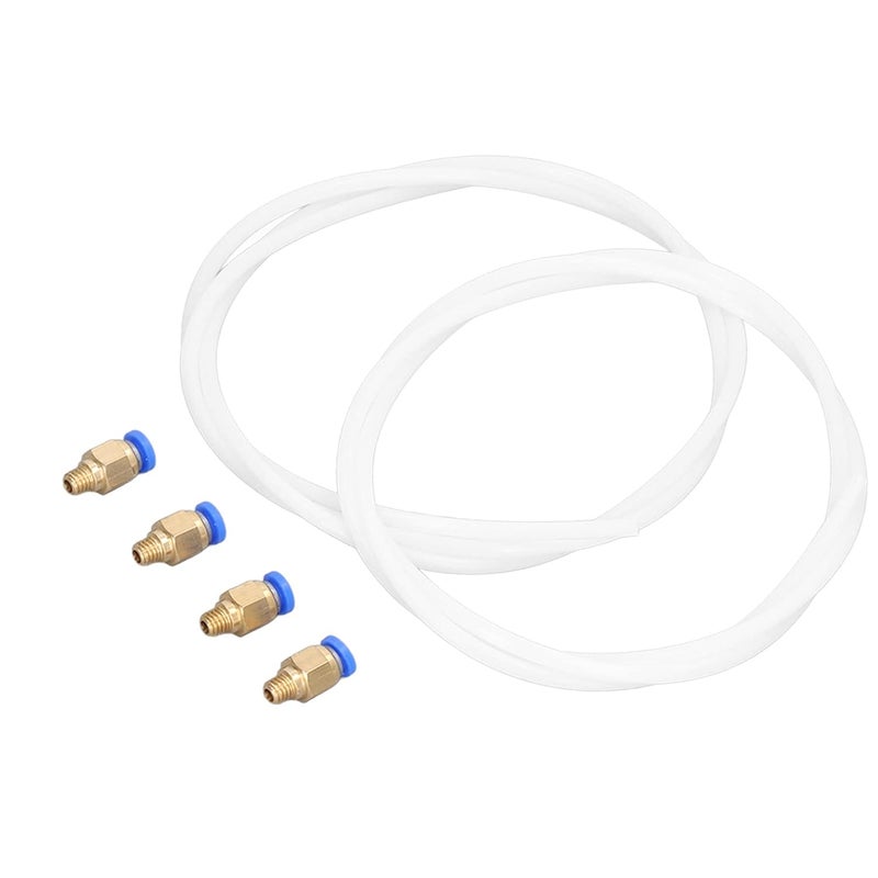 مجموعة أنابيب PTFE لتغذية خيوط الطابعة ثلاثية الأبعاد 1.75 مم M6 أبيض 4 مم القطر الخارجي 2 مم القطر الداخلي 1 متر طول مقاومة عالية للحرارة - Image 5